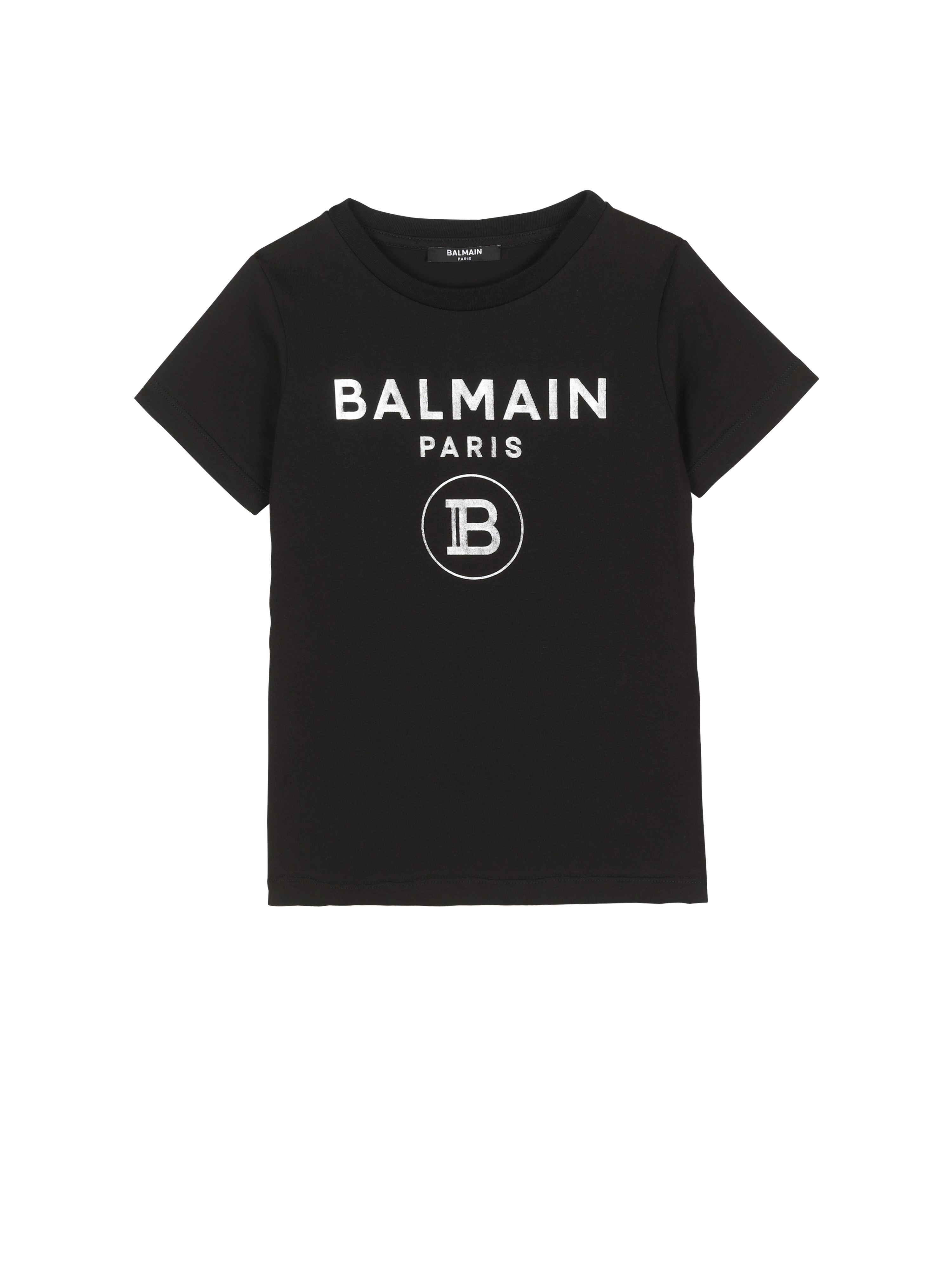 T-shirt en coton à logo Balmain, noir