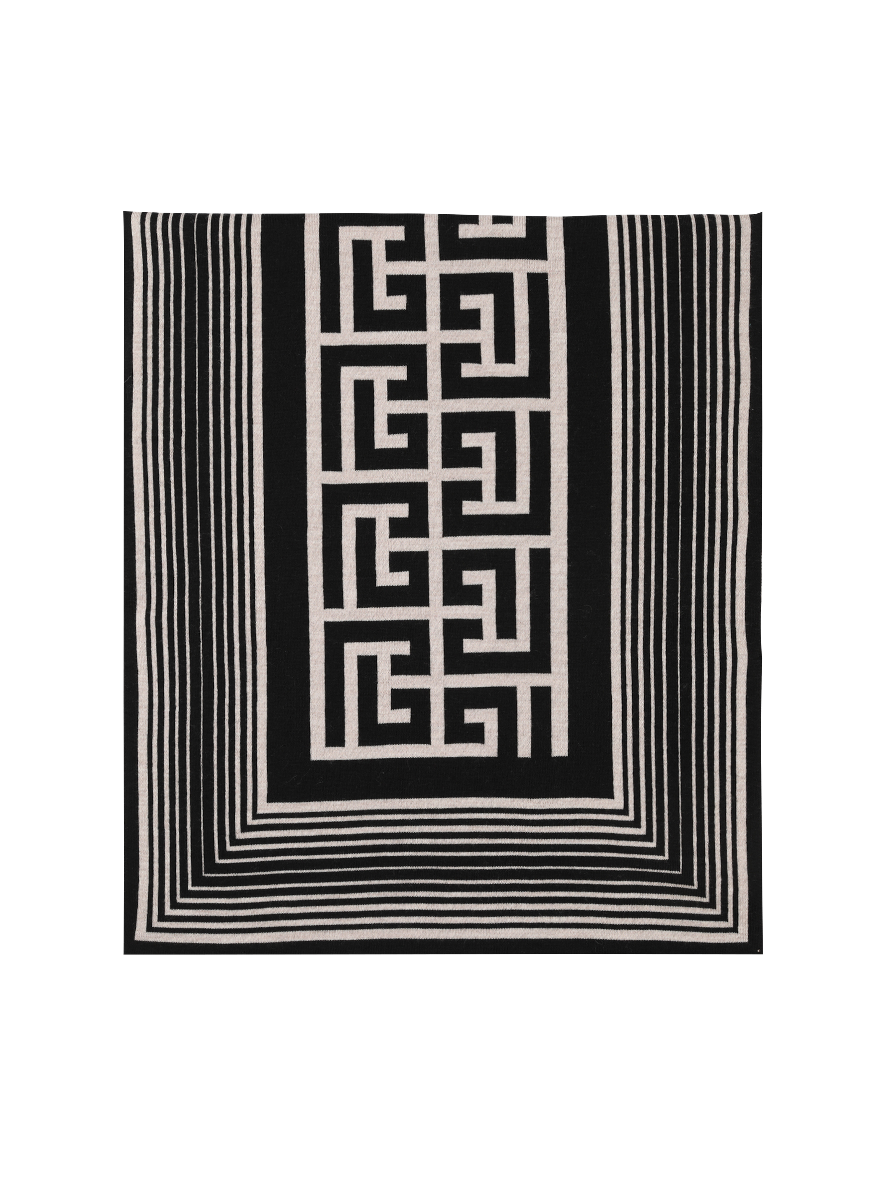 Écharpe en laine à motif monogramme Balmain, noir