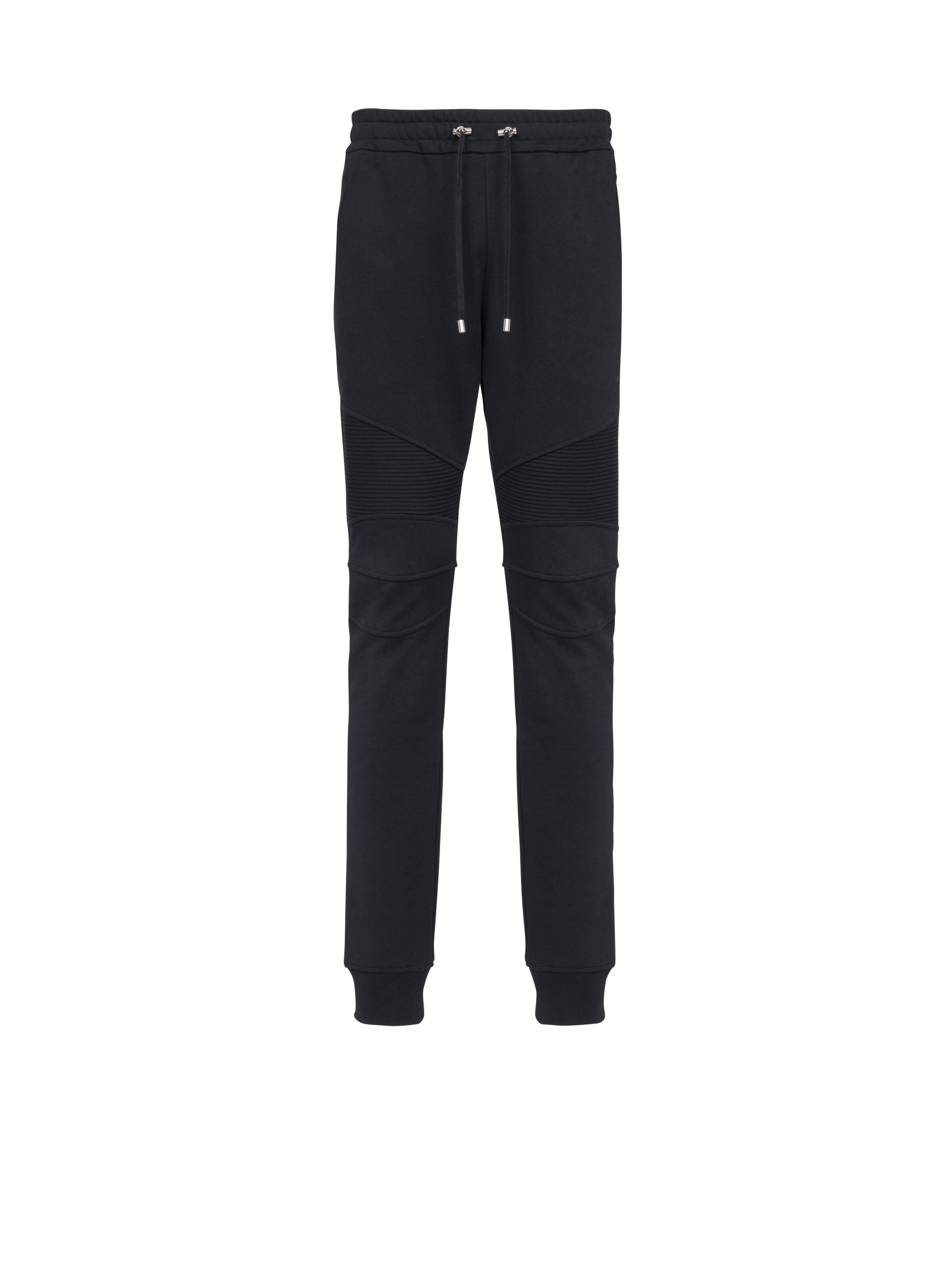 Pantalon de jogging en coton floqué logo Balmain Paris, noir