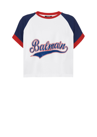 HIGH SUMMER CAPSULE - T-shirt court en coton imprimé logo Balmain