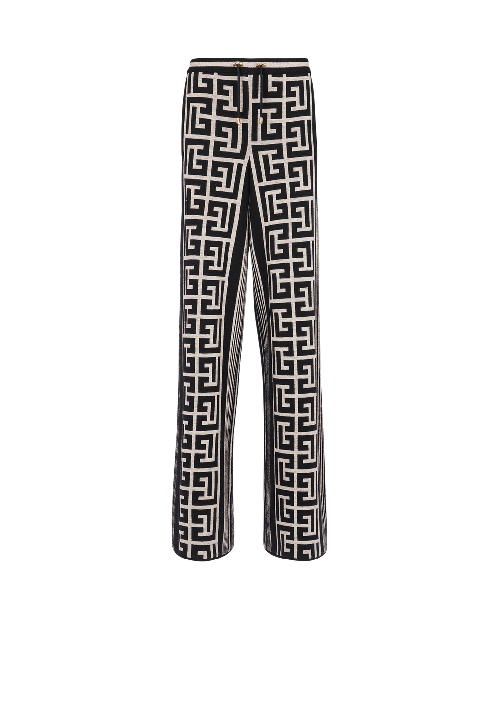Pantalon large à monogramme Balmain, noir, hi-res