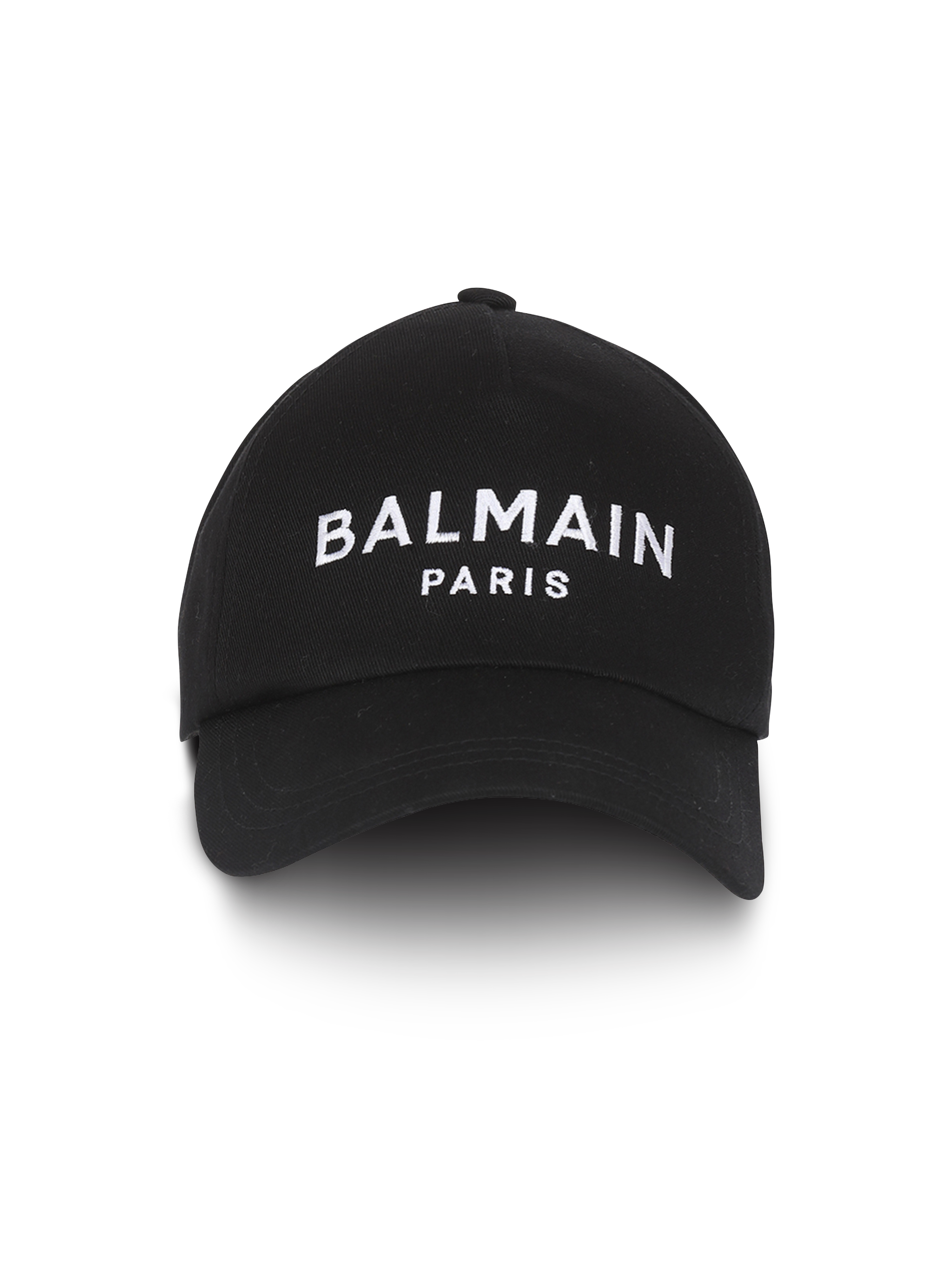 Casquette en coton avec logo Balmain Paris, noir