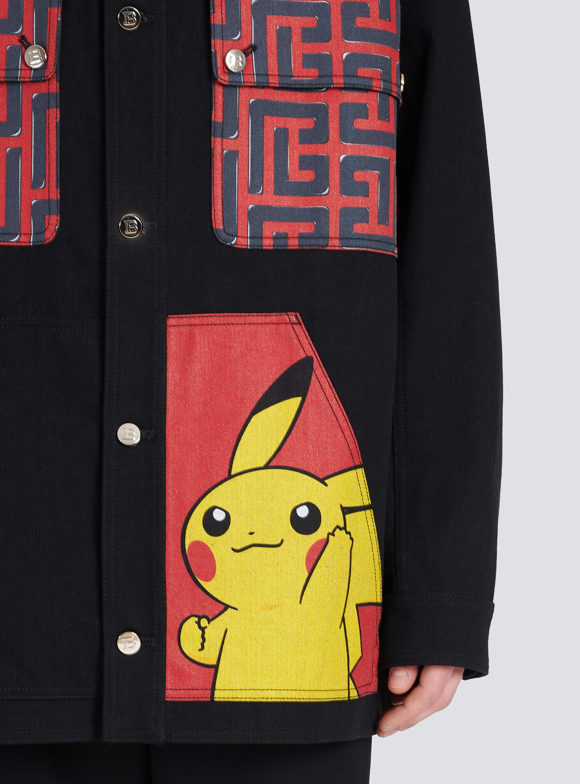 Unisex - Denim jacket with Pokémon print - Men | BALMAIN