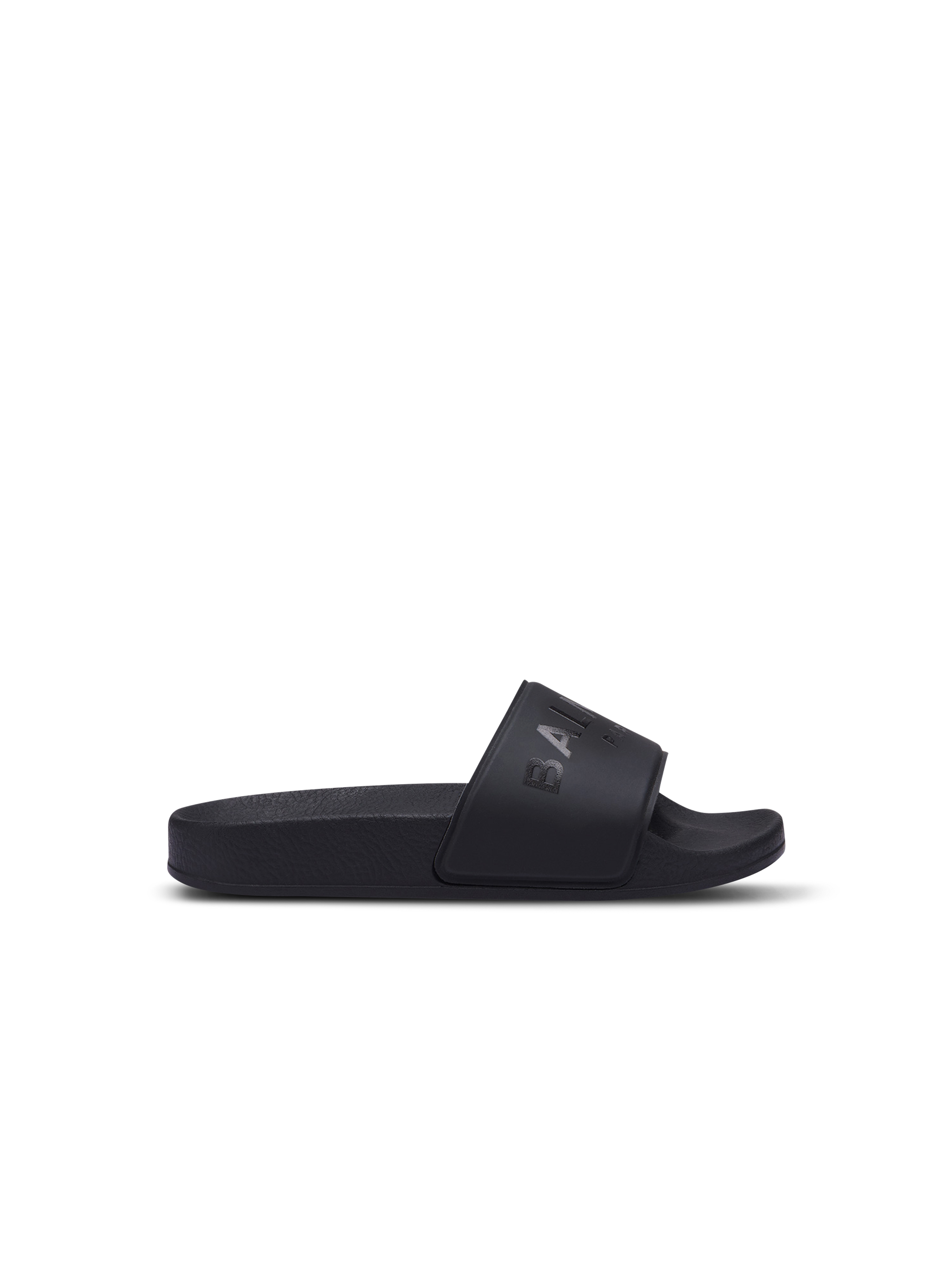Sandales embossées logo Balmain, noir