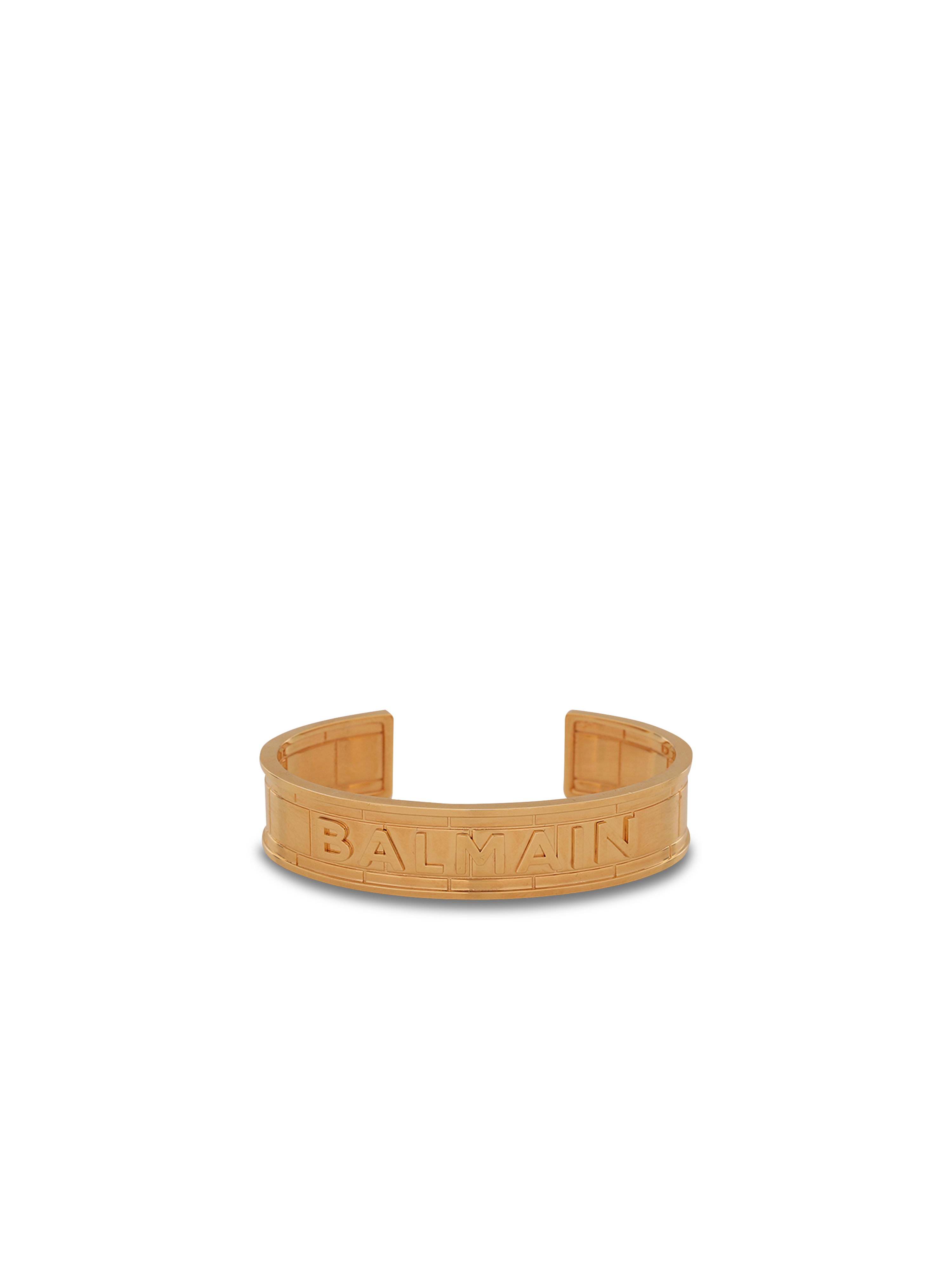 Bracelet manchette en laiton avec logo Balmain, or