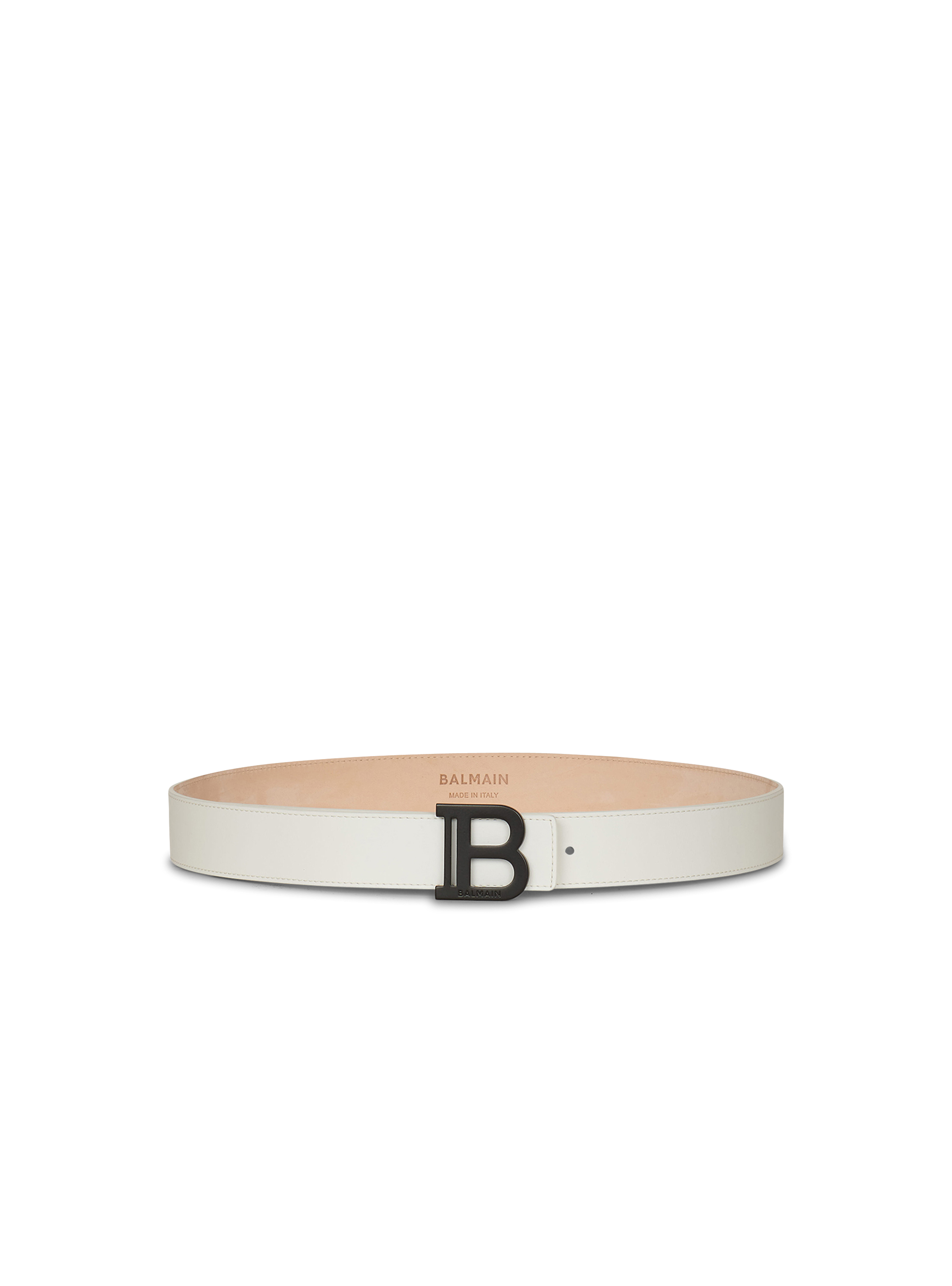 Ceinture B-Belt en cuir lisse, blanc