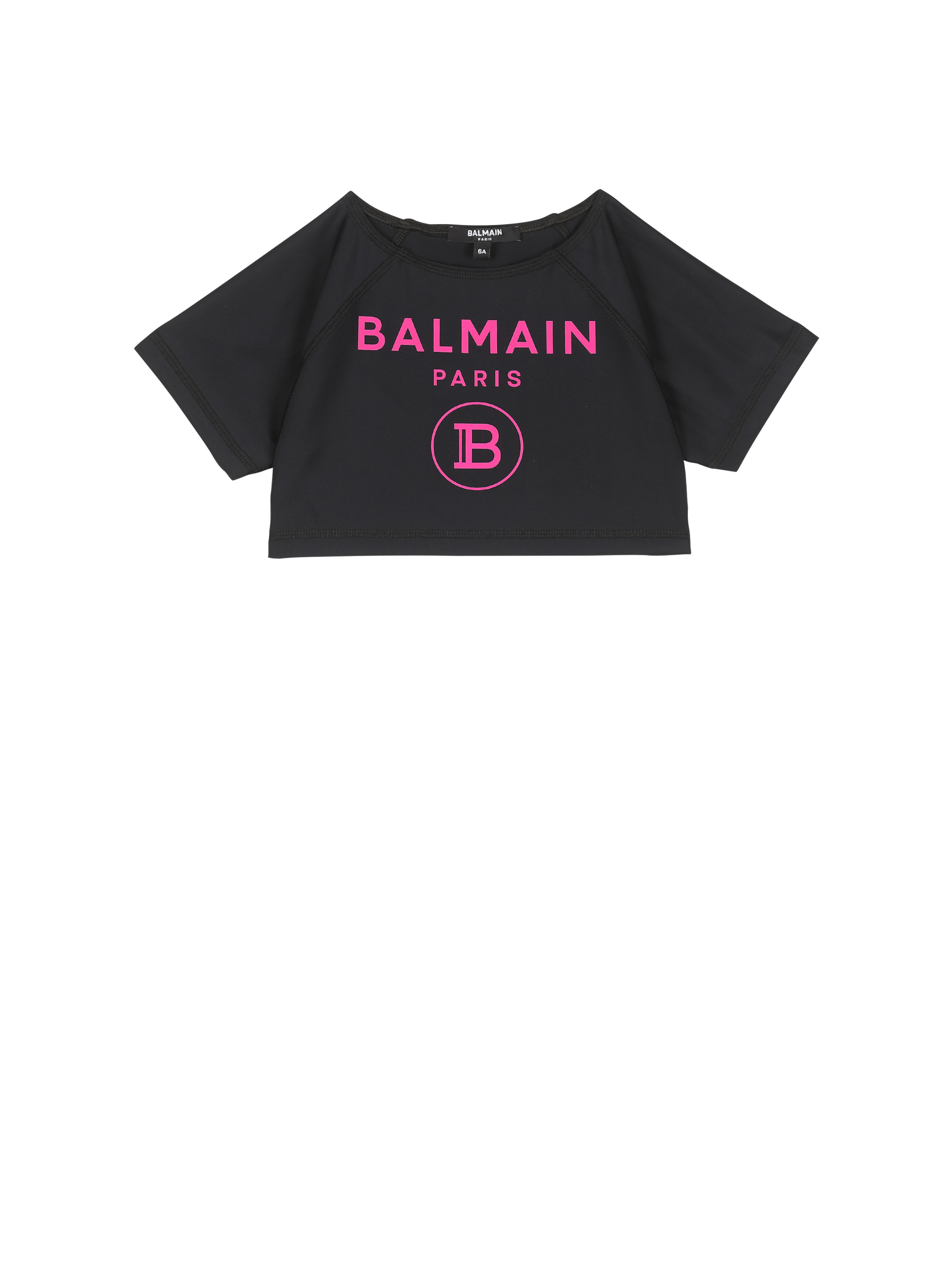 T-shirt de bain à logo Balmain, noir