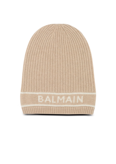 Bonnet en laine brodé logo Balmain