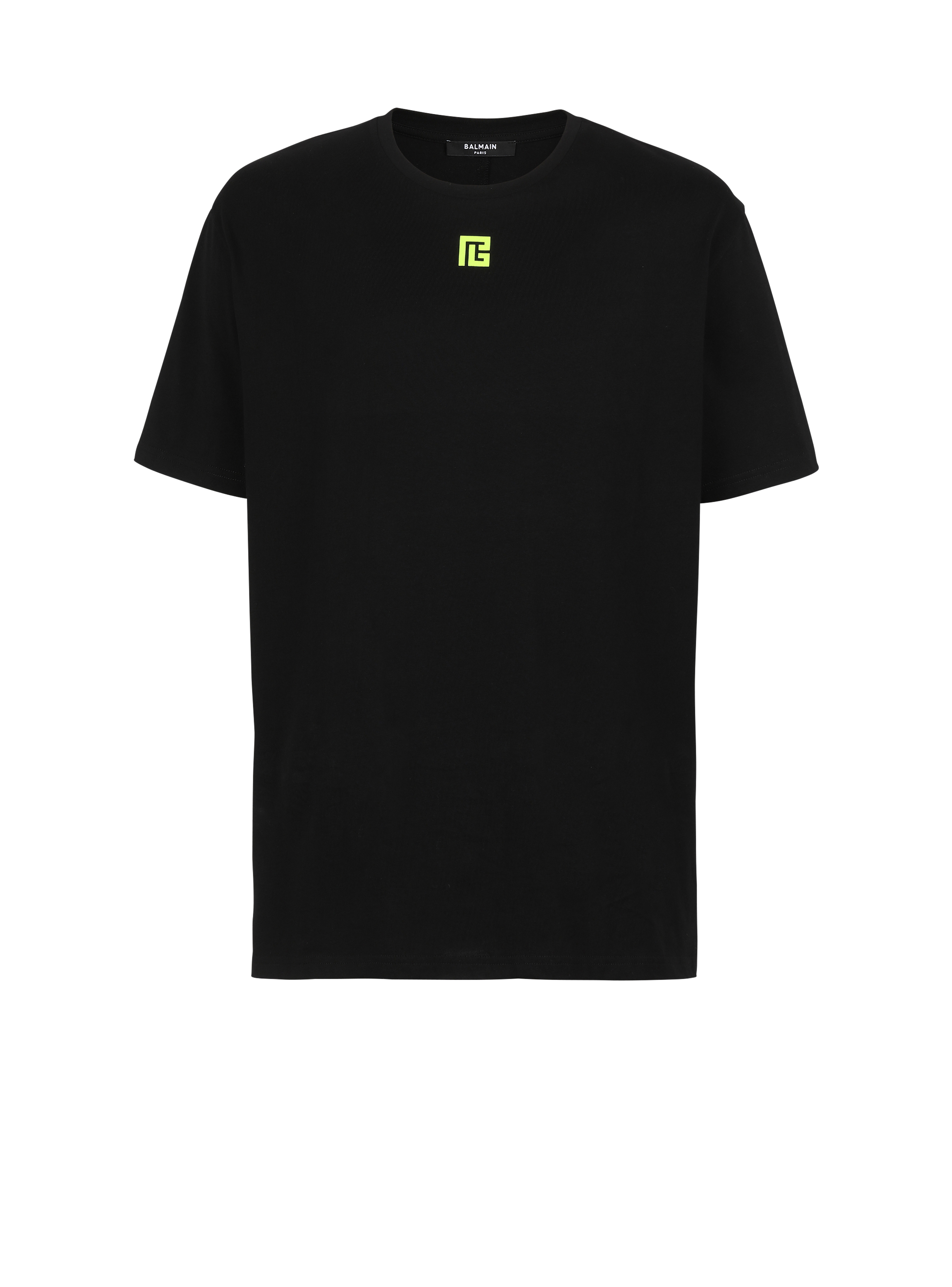EXCLUSIF - T-shirt en coton imprimé maxi logo Balmain dans le dos, noir