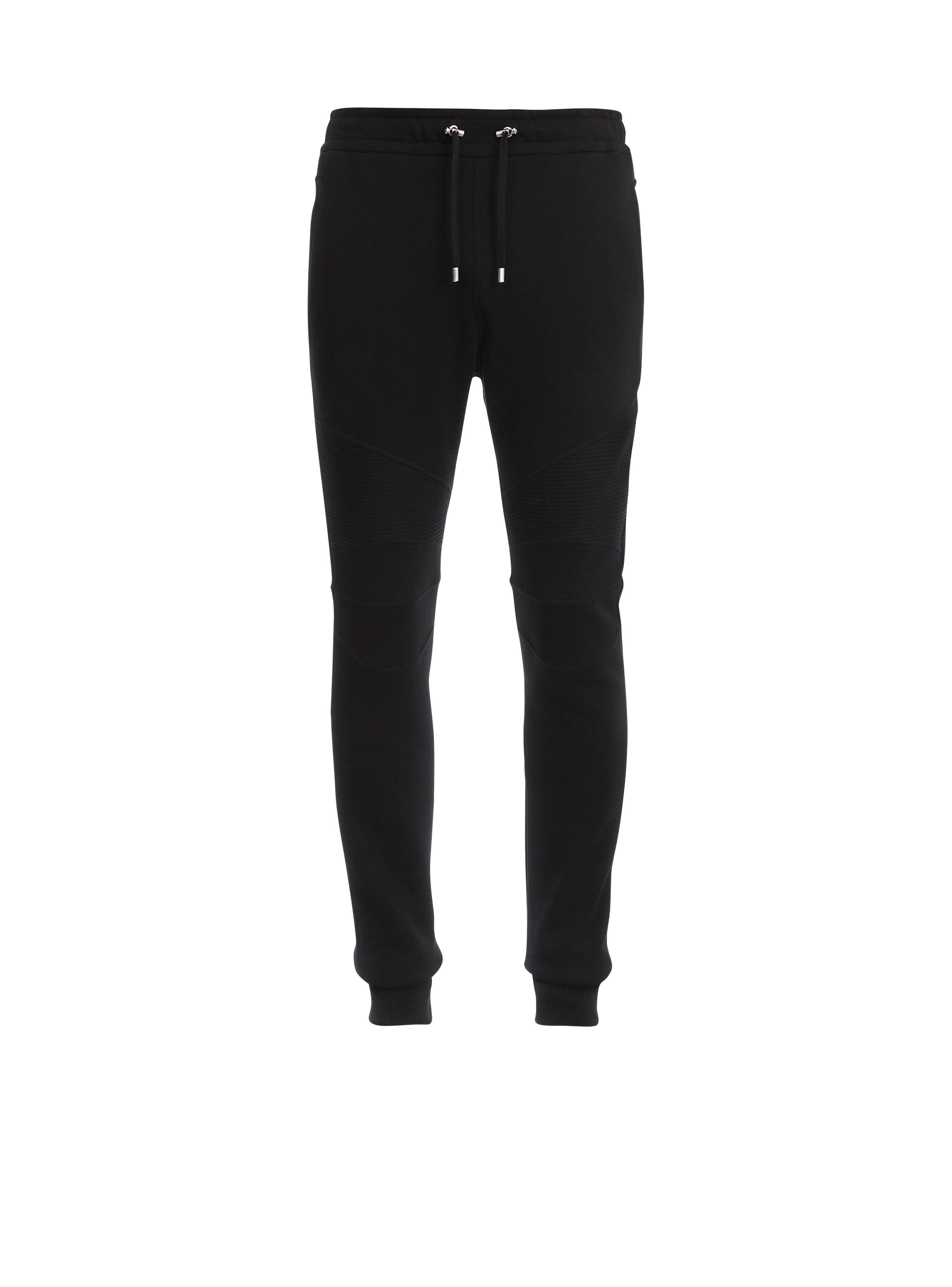 Pantalon de jogging en coton éco-design monogramme Balmain Paris, argent