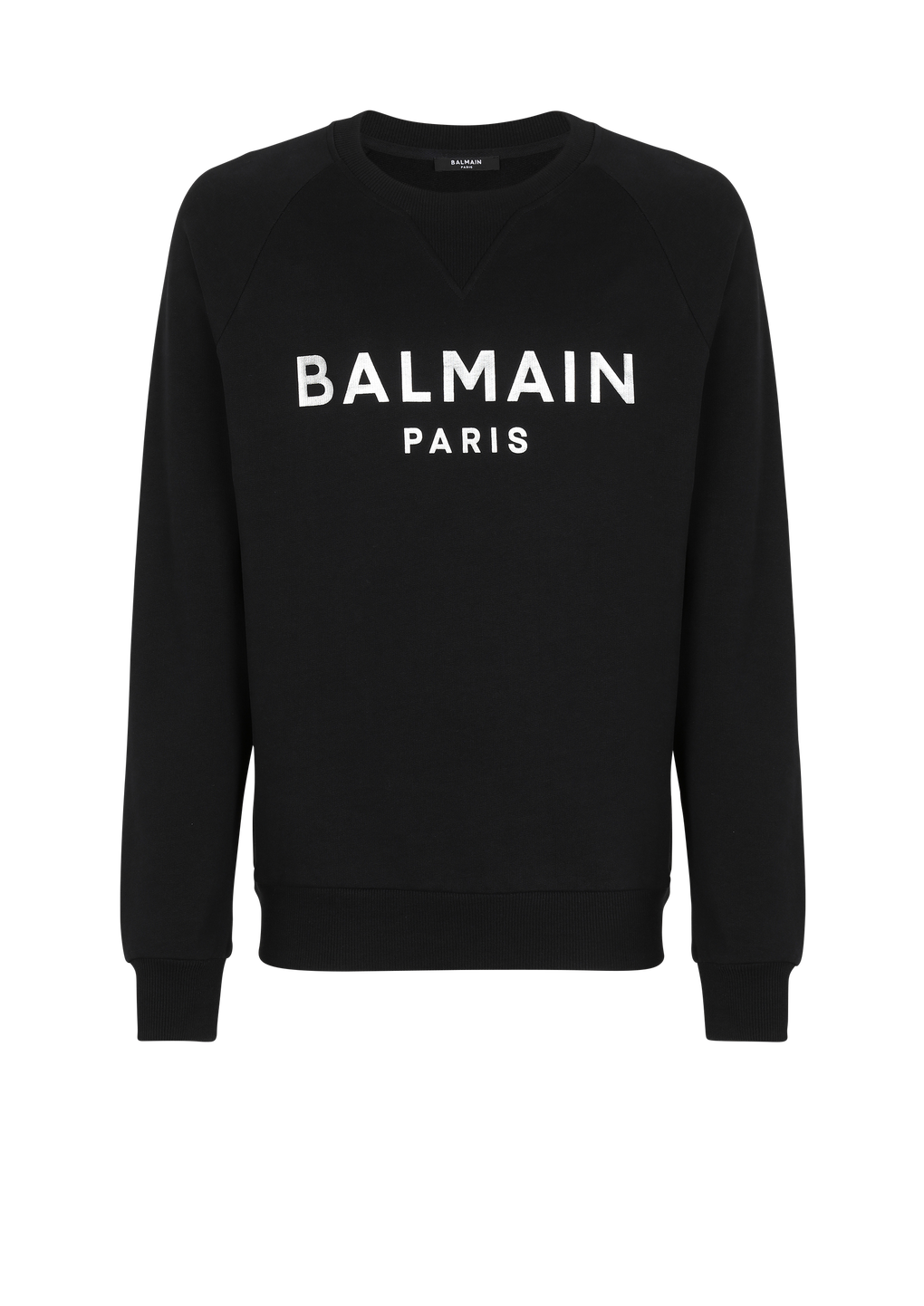 Sweat en coton éco-design imprimé logo Balmain, noir, hi-res