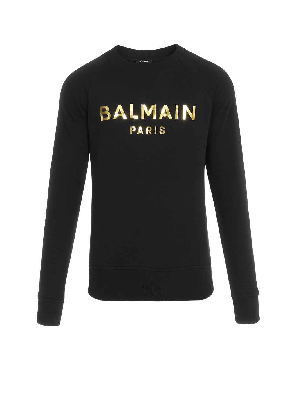 Sweat en coton éco-design imprimé logo Balmain, or, hi-res