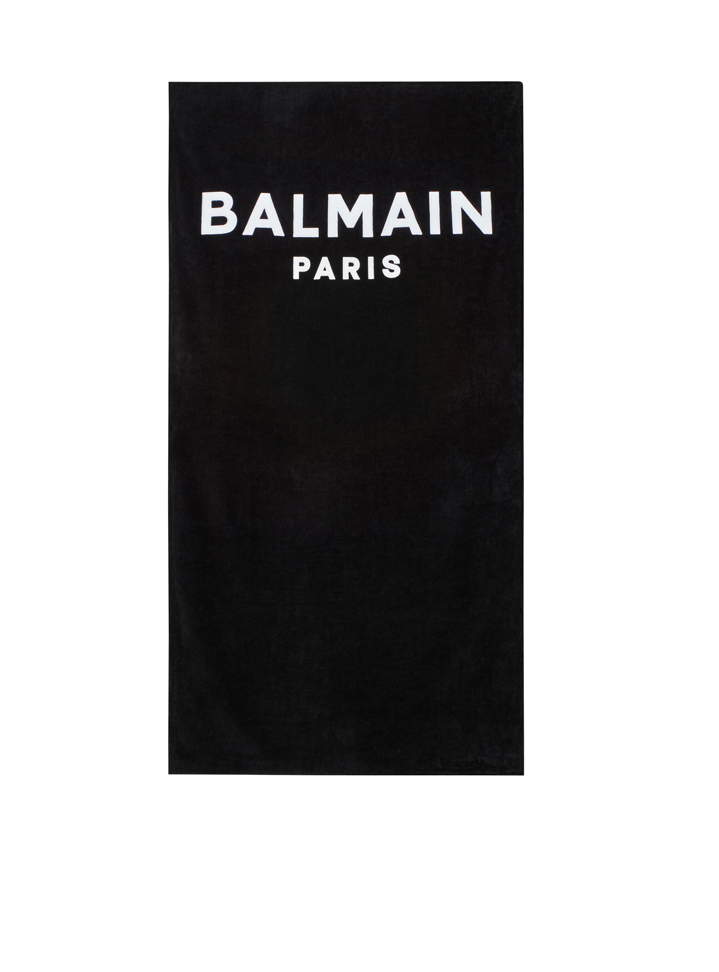 Serviette de plage avec logo Balmain imprimé, noir