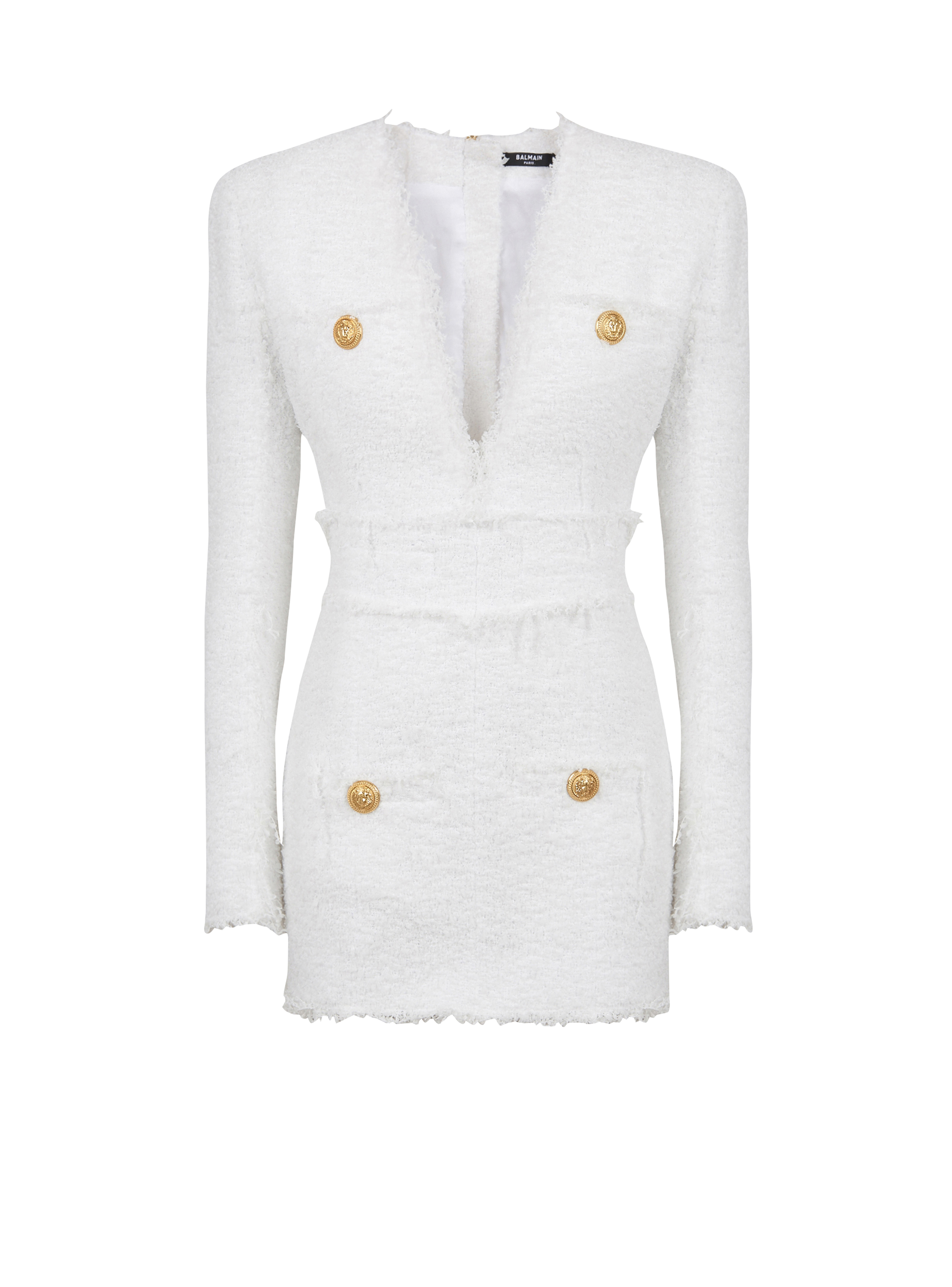 Robe courte en tweed, blanc